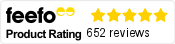 Feefo Product Rating 4.9 out of 5 with 652 reviews