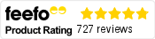 Feefo Product Rating 5 out of 5 with 727 reviews