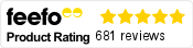 Feefo Product Rating 5 out of 5 with 681 reviews