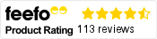Feefo Product Rating 4.5 out of 5 with 113 reviews