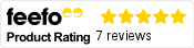 Feefo Product Rating 5 out of 5 with 7 reviews