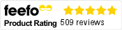 Feefo Product Rating 4.8 out of 5 with 509 reviews