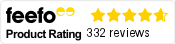 Feefo Product Rating 5 out of 5 with 332 reviews