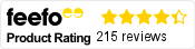 Feefo Product Rating 4.4 out of 5 with 215 reviews