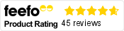 Feefo Product Rating 4.7 out of 5 with 45 reviews