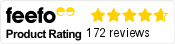 Feefo Product Rating 4.7 out of 5 with 172 reviews