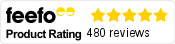Feefo Product Rating 5 out of 5 with 480 reviews