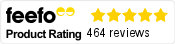 Feefo Product Rating 5 out of 5 with 464 reviews