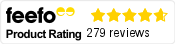 Feefo Product Rating 5 out of 5 with 279 reviews