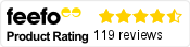 Feefo Product Rating 5 out of 5 with 119 reviews
