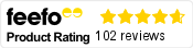 Feefo Product Rating 4.7 out of 5 with 102 reviews